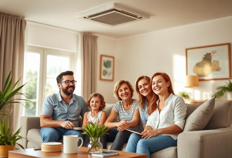 Family enjoying comfortable home with AC repair in Westland