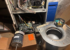 Blower motor removed with furnace