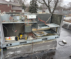 Commercial rtu rooftop winter