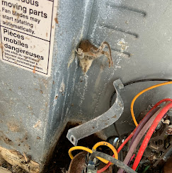 Rusted furnace cabinet