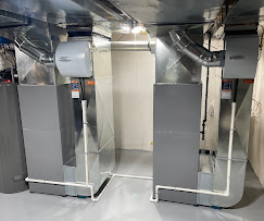 Twin furnaces clean basement